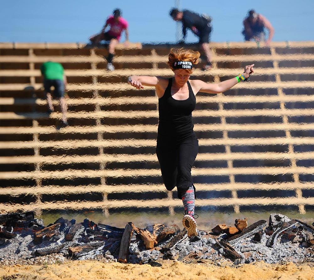Susan running the Reebok Spartan Race