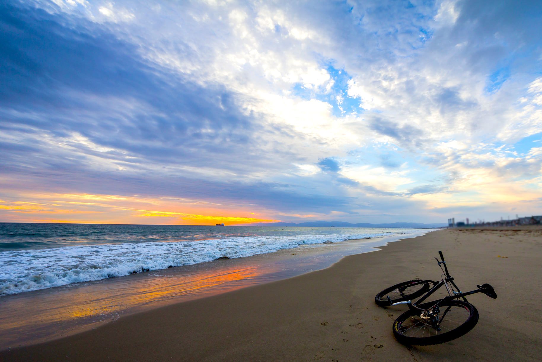 Bike in the sand on a Sanibel Island beach