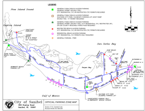 Map of Sanibel Beach Parking