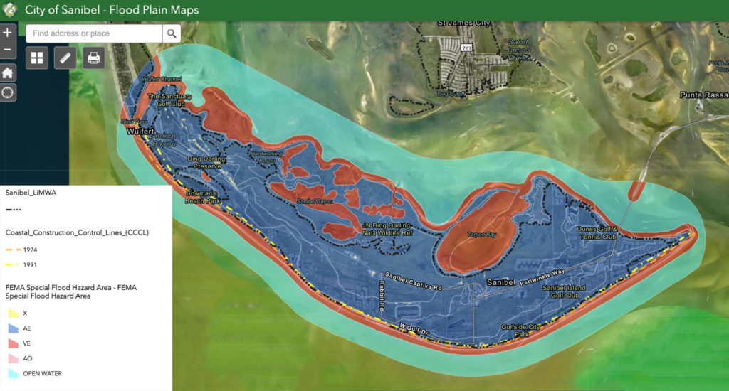 Flood Maps on Sanibel Island