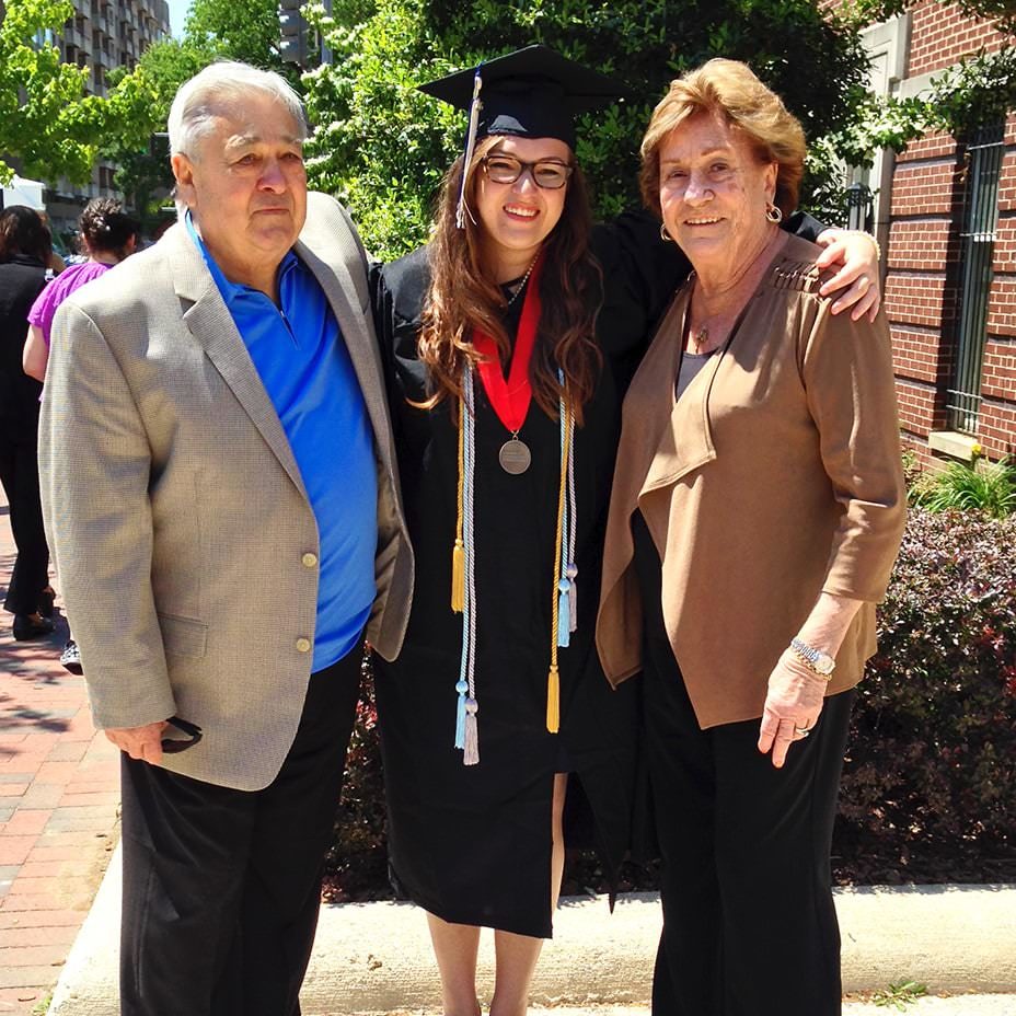 Joe and Barbra at their granddaughter's graduation